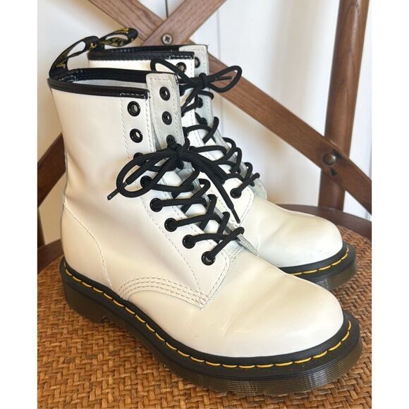 Dr. Martens 1460 white leather combat boots size 6 - Picture 13 of 14